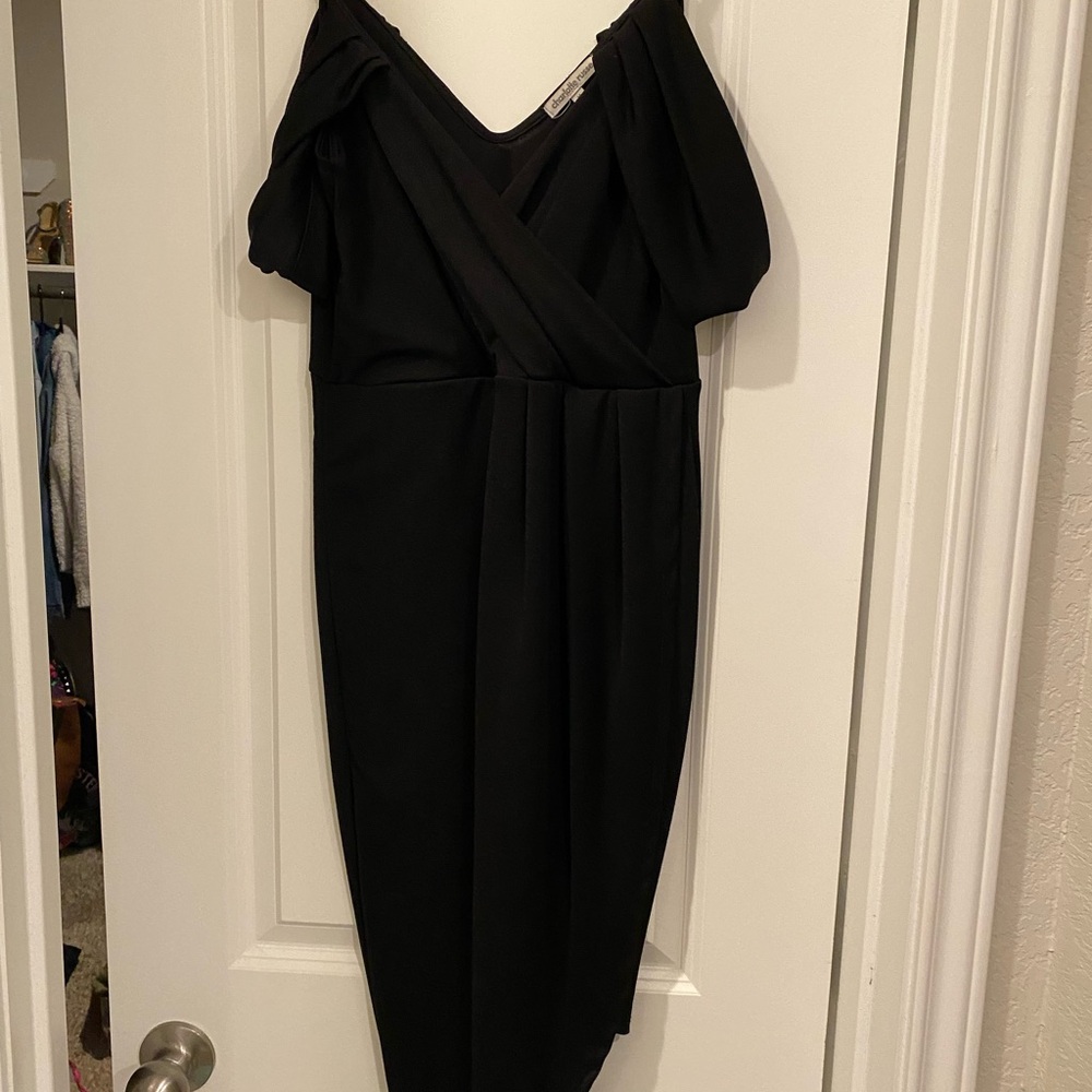 Charlotte Russe Black Wrap Cold Shoulder Dress